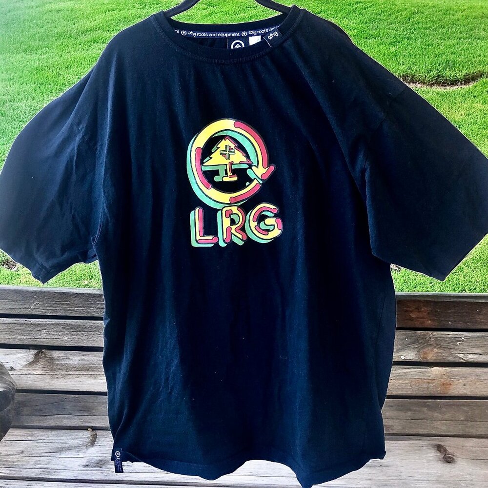 LRG Lifted Research Group Black T-Shirt KING OF THE JUNGLE Double Sided